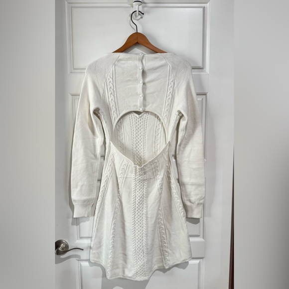 Free People Ivory Backless Knit Dress - Picture 3 of 7